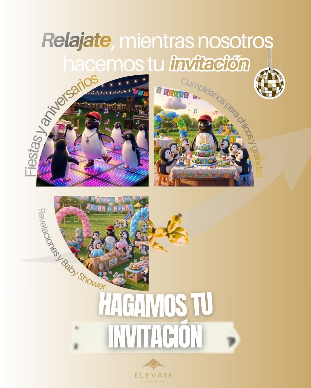 Ejemplos de invitaciones para fiestas y aniversarios, cumpleaños y baby shower / revelaciones